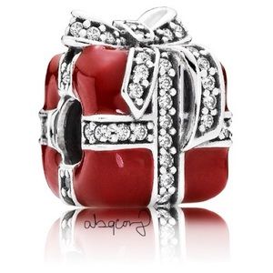 EUC Pandora 791772CZ Sterling Silver Sparkling Surprise Present Charm